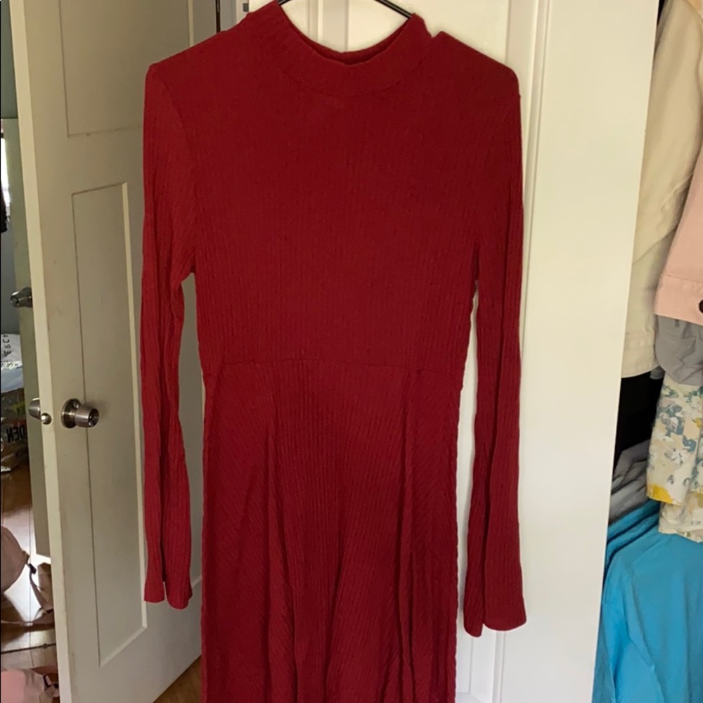 Burgundy sweater/skater dress